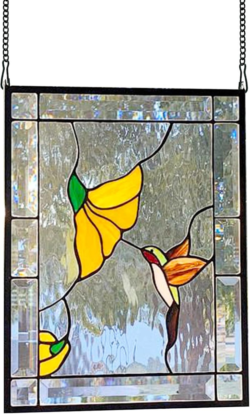 Nexolia 6 Pcs 20 Inch Stained Glass Window Hanging Chain - Black Hanging Chain, Window Art Decor, Patio Garden Outdoor Decorative Hangings Glass Panels Chains - Image 5